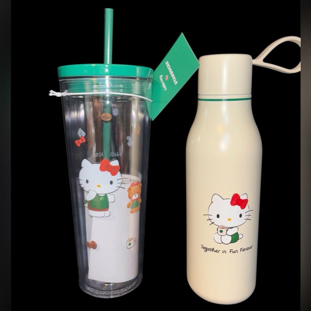Starbucks Hello Kitty 24oz Venti Cold Cup & 20oz Stainless Steel Tumbler Set